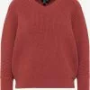 DreiMaster Vintage Pulls Basiques Pull-over Femme Rouge Pastel