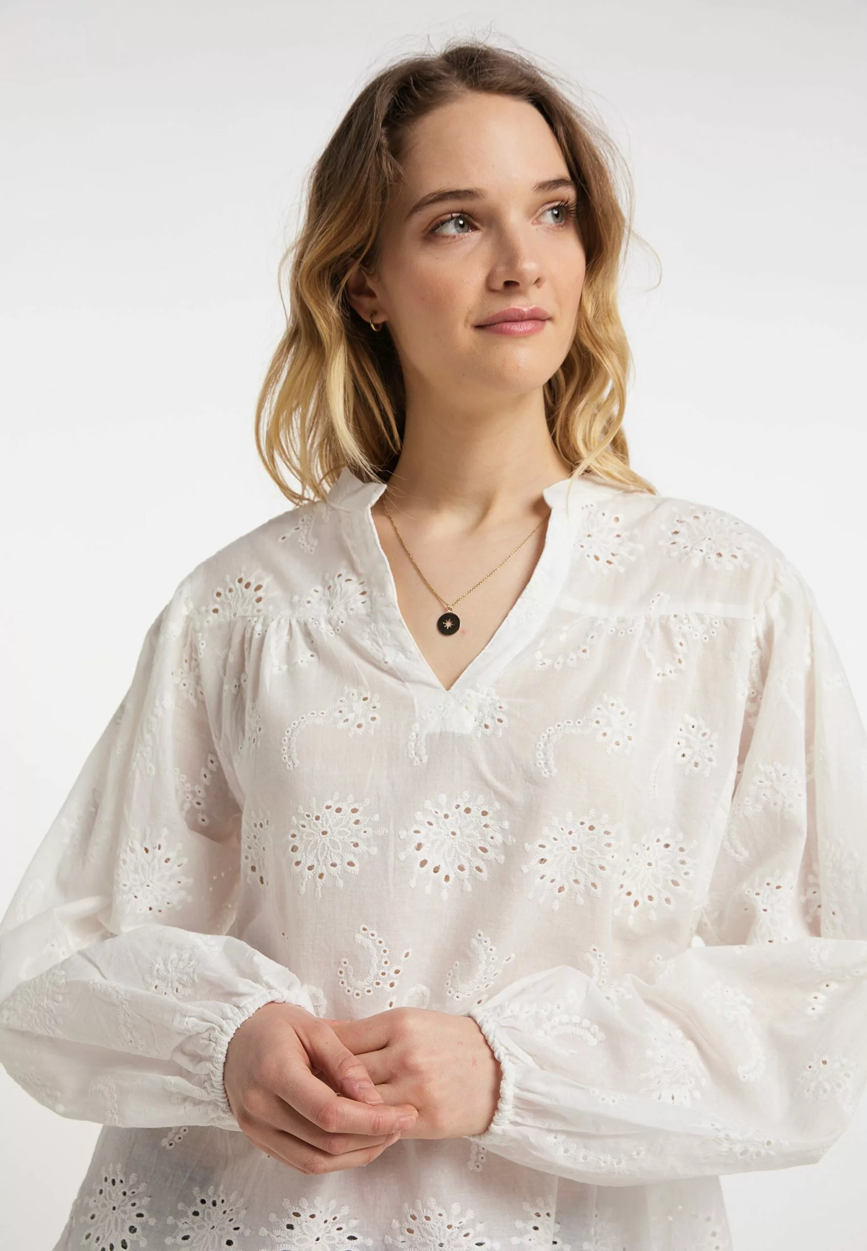 DreiMaster Vintage Hauts Chemisier Femme Blanc 5 DreiMaster Vintage Hauts Chemisier Femme Blanc – Image 5