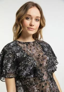 DreiMaster Vintage Blouses à Manches Courtes Chemisier Femme Noir -Magasin Vintage Dreimaster cb3d2284ebf1dd11a2c4931d891e52ab