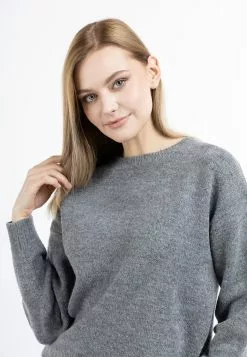 Pulls Maille Fine Pull-over Femme Gris Chiné -Magasin Vintage Dreimaster ccffe37a76854c0dbd54992f572a7704