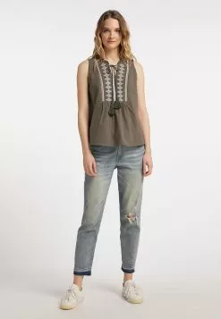 DreiMaster Vintage Blouses Chemisier Femme Kaki 8 DreiMaster Vintage Blouses Chemisier Femme Kaki -Magasin Vintage Dreimaster cd239275362cf2d12be8fdf07a2b9cb3