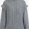 DreiMaster Vintage Pulls à Col Roulé Pull-over Femme Gris Foncé