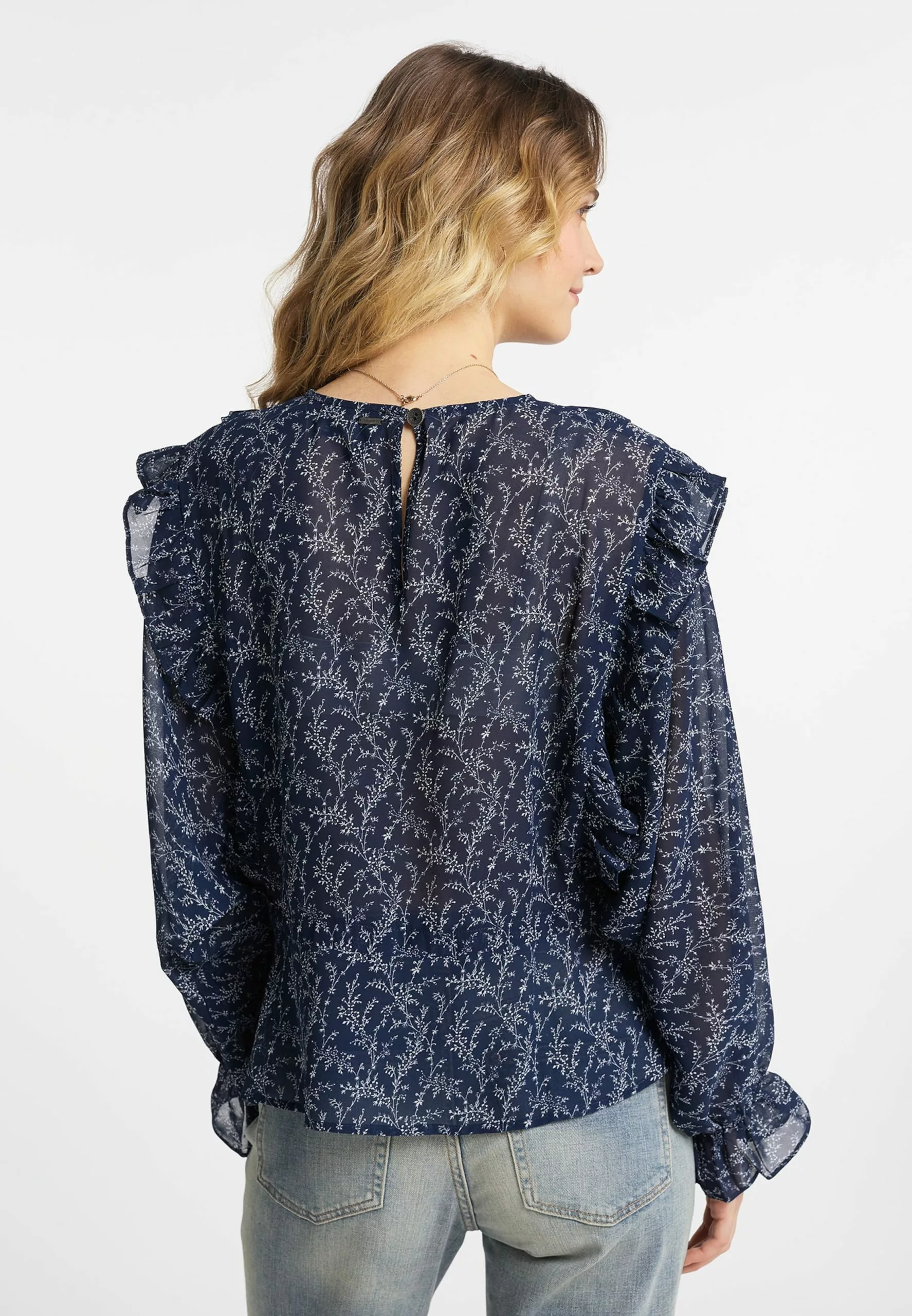 DreiMaster Vintage Hauts Chemisier Femme Marine 3 DreiMaster Vintage Hauts Chemisier Femme Marine – Image 3