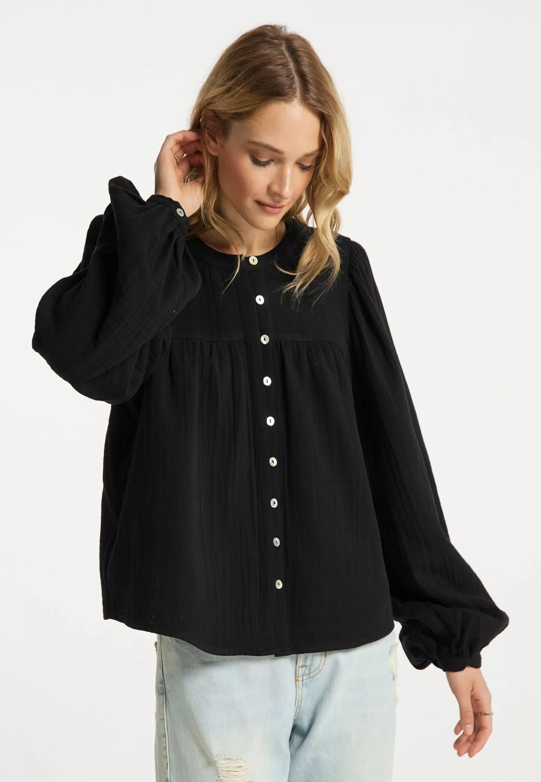 DreiMaster Vintage Blouses Et Tuniques Chemisier Femme Noir 2 DreiMaster Vintage Blouses Et Tuniques Chemisier Femme Noir – Image 2