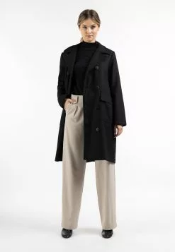 Manteaux De Mi-saison Manteau Mi-saison Femme Noir -Magasin Vintage Dreimaster d2d75e5b9bba35a38c9708ac6c7bc7fe