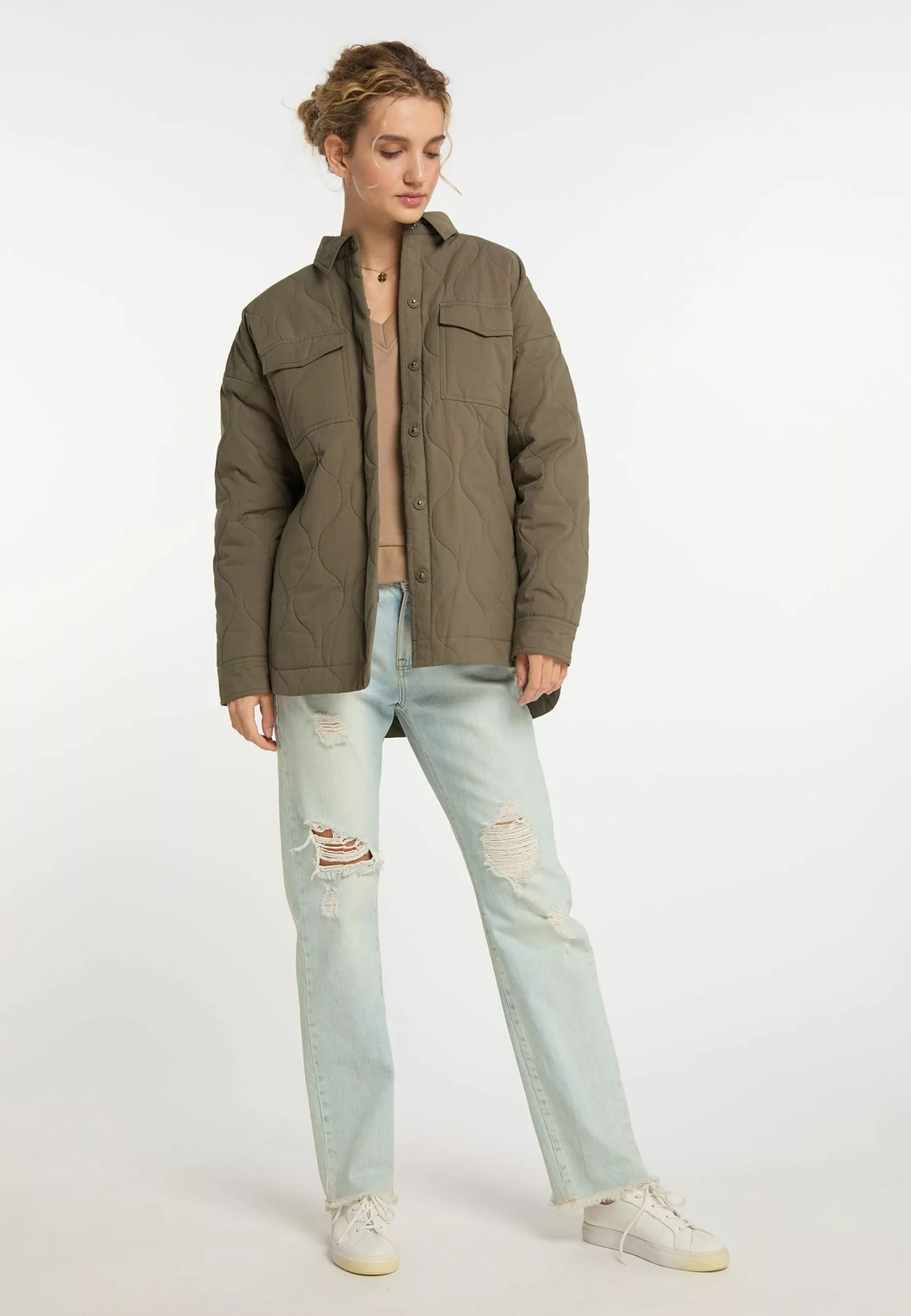 DreiMaster Vintage Vestes De Mi-saison Veste Mi-saison Femme Olive 4 DreiMaster Vintage Vestes De Mi-saison Veste Mi-saison Femme Olive – Image 4