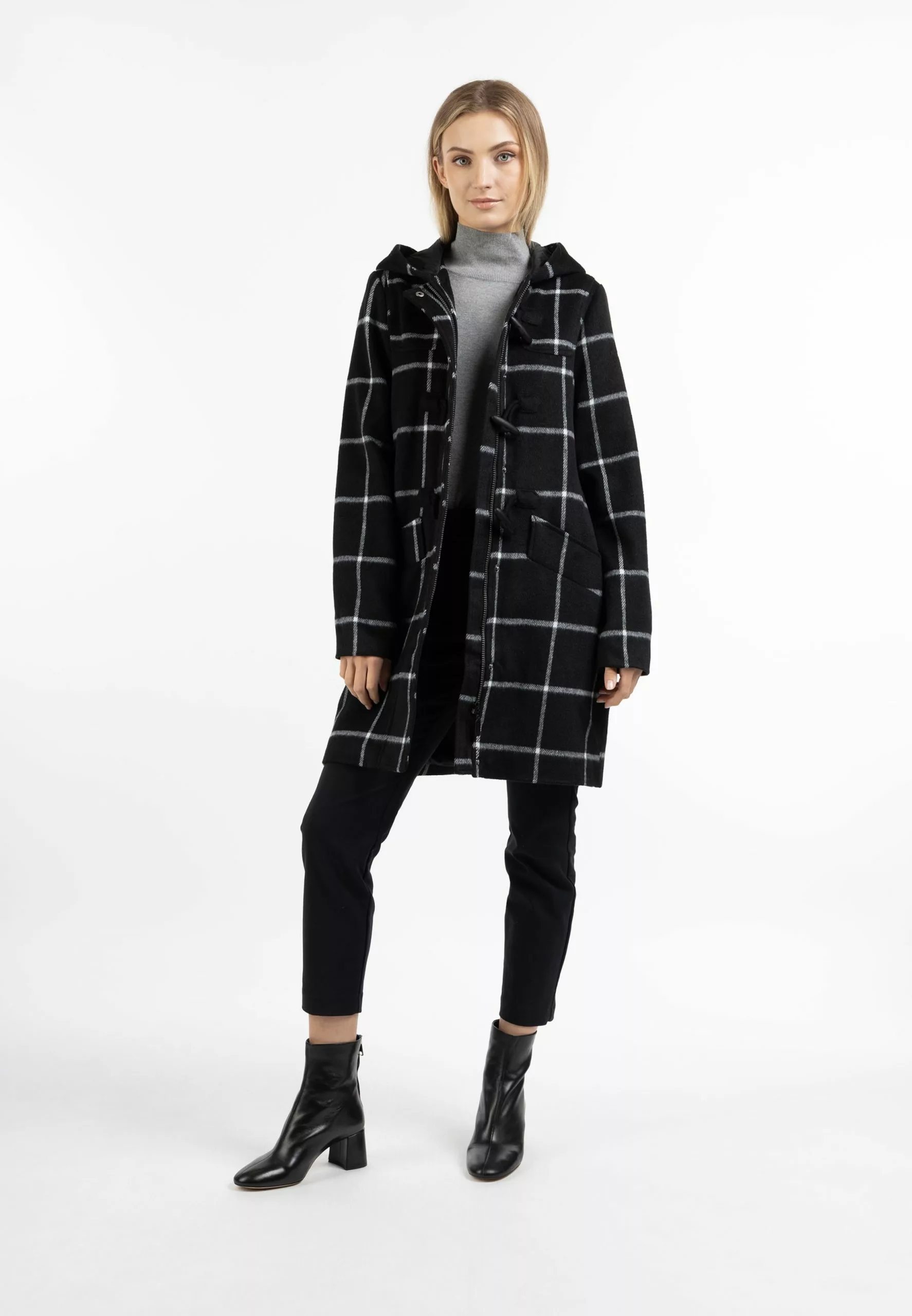 Dufflecoats Manteau Mi-saison Femme Noir 4 Dufflecoats Manteau Mi-saison Femme Noir – Image 4