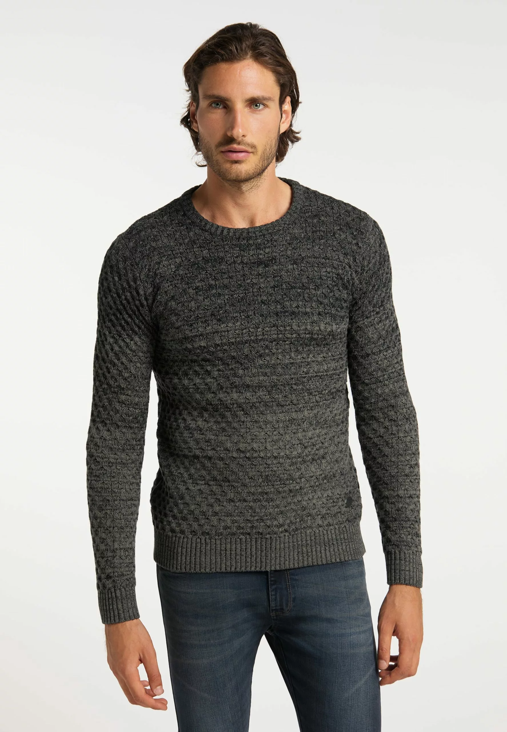 DreiMaster Vintage Pulls à Col Rond Pull-over Homme Gris Foncé / Noir 2 DreiMaster Vintage Pulls à Col Rond Pull-over Homme Gris Foncé / Noir – Image 2