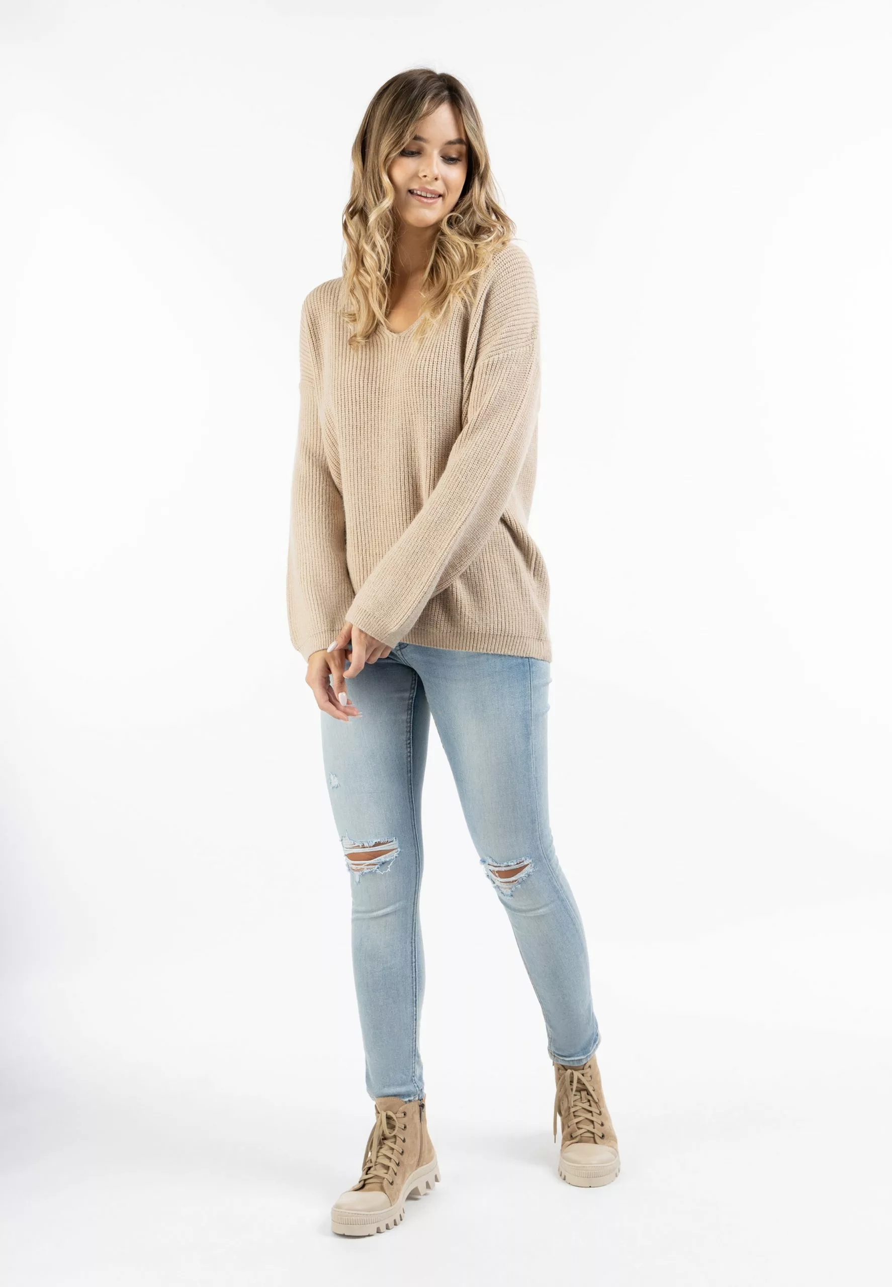 DreiMaster Vintage Pulls Basiques Pull-over Idem Femme Beige Clair 4 DreiMaster Vintage Pulls Basiques Pull-over Idem Femme Beige Clair – Image 4