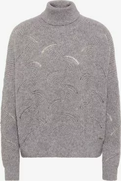 DreiMaster Vintage Pulls à Col Roulé Pull-over Femme Gris Chiné