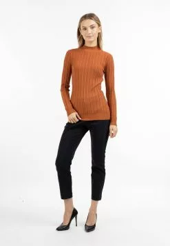 Pulls Basiques Pull-over Femme Rouille -Magasin Vintage Dreimaster e26b8613a0816c5c670c18d38126b13d