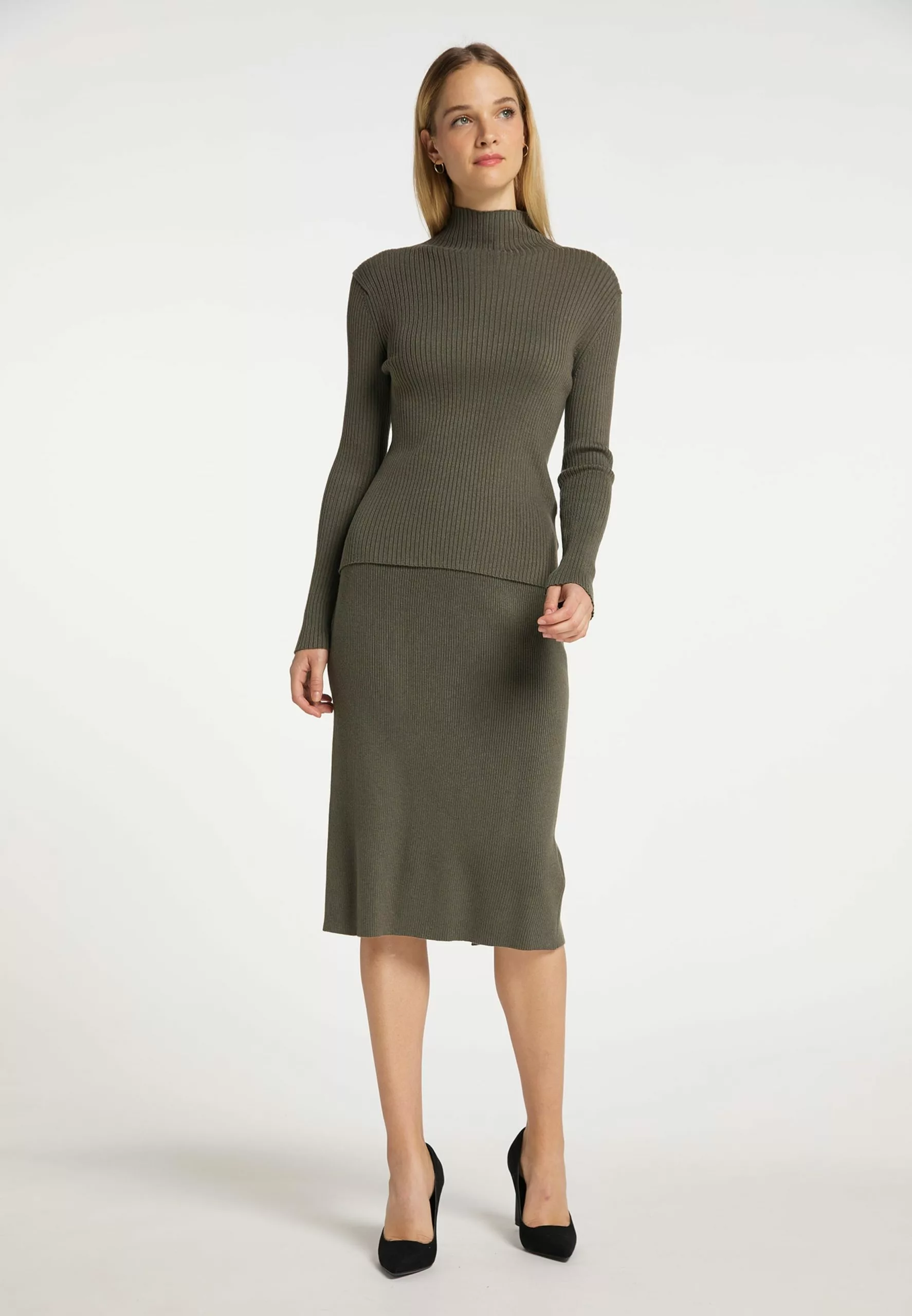 Jupes Midi Jupe Femme Olive 4 Jupes Midi Jupe Femme Olive – Image 4