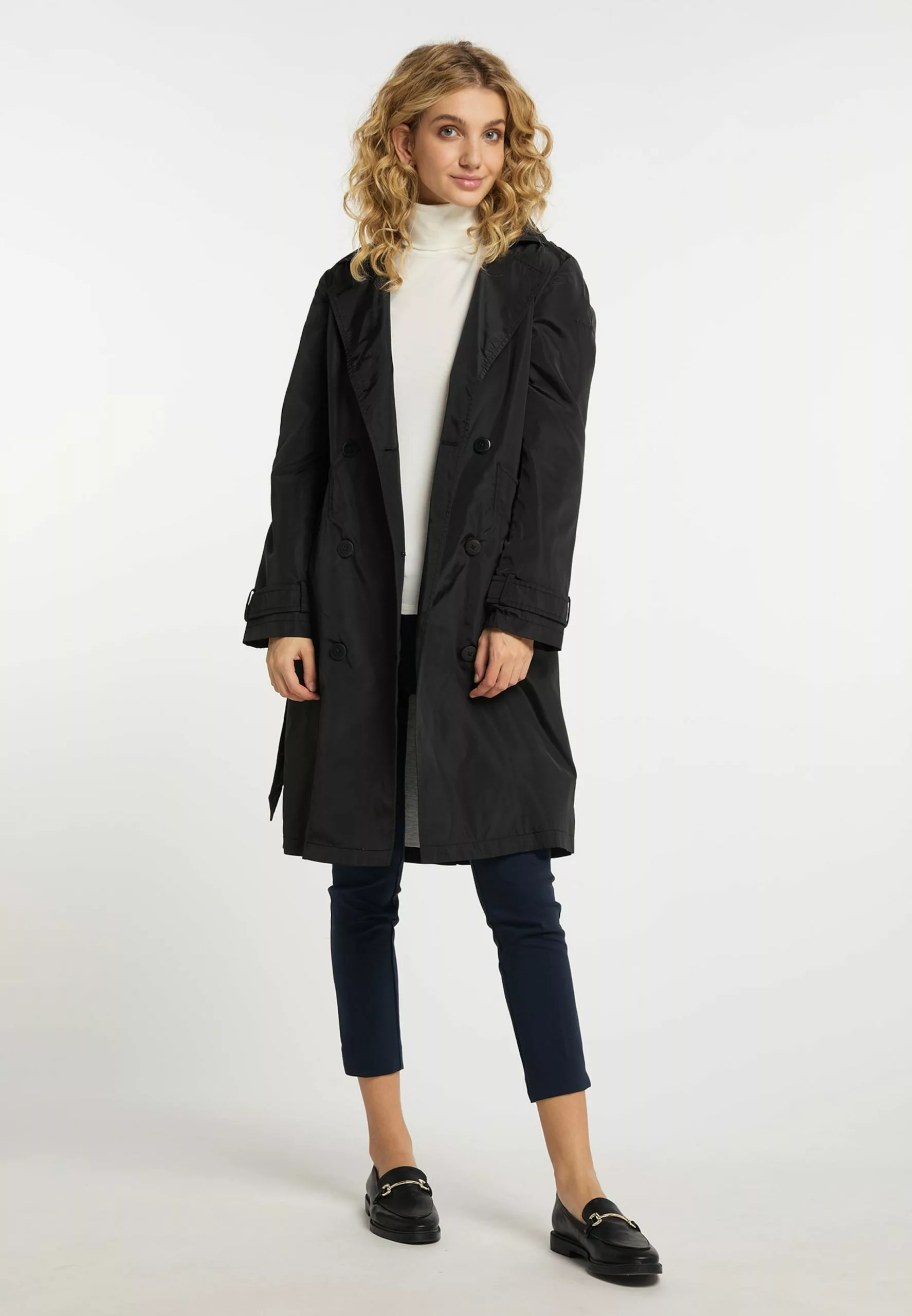 Trenchs Manteau Mi-saison Femme Noir 4 Trenchs Manteau Mi-saison Femme Noir – Image 4