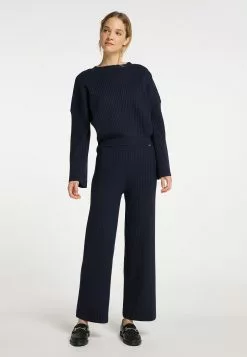 Pulls Maille Fine Pull-over Femme Bleu Nuit -Magasin Vintage Dreimaster e57bf1581de5d2be73c1e40b9dc842c0