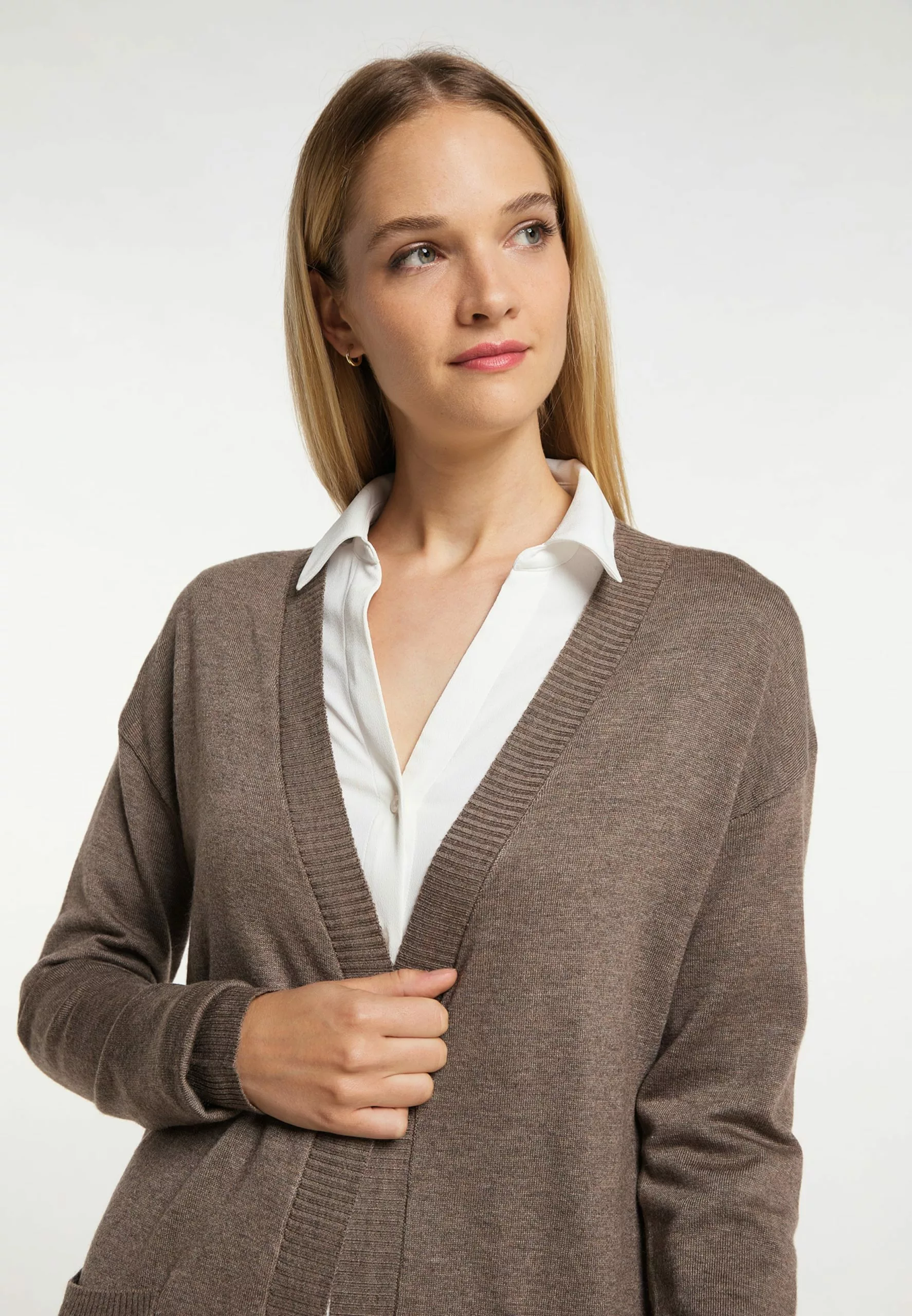 Gilets Cardigan Femme Taupe 5 Gilets Cardigan Femme Taupe – Image 5