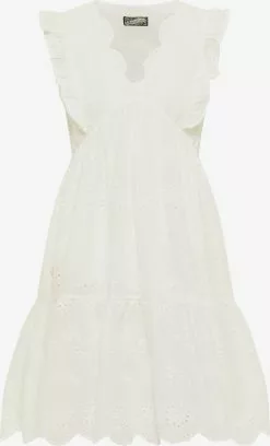 DreiMaster Vintage Robes Dété Robe D’été Femme Blanc Naturel