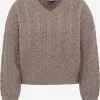 DreiMaster Vintage Pulls Maille Fine Pull-over Femme Taupe