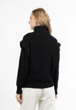 DreiMaster Vintage Pulls à Col Roulé Pull-over Naemi Femme Noir -Magasin Vintage Dreimaster f07264fae788023cd0bba229372bb61d