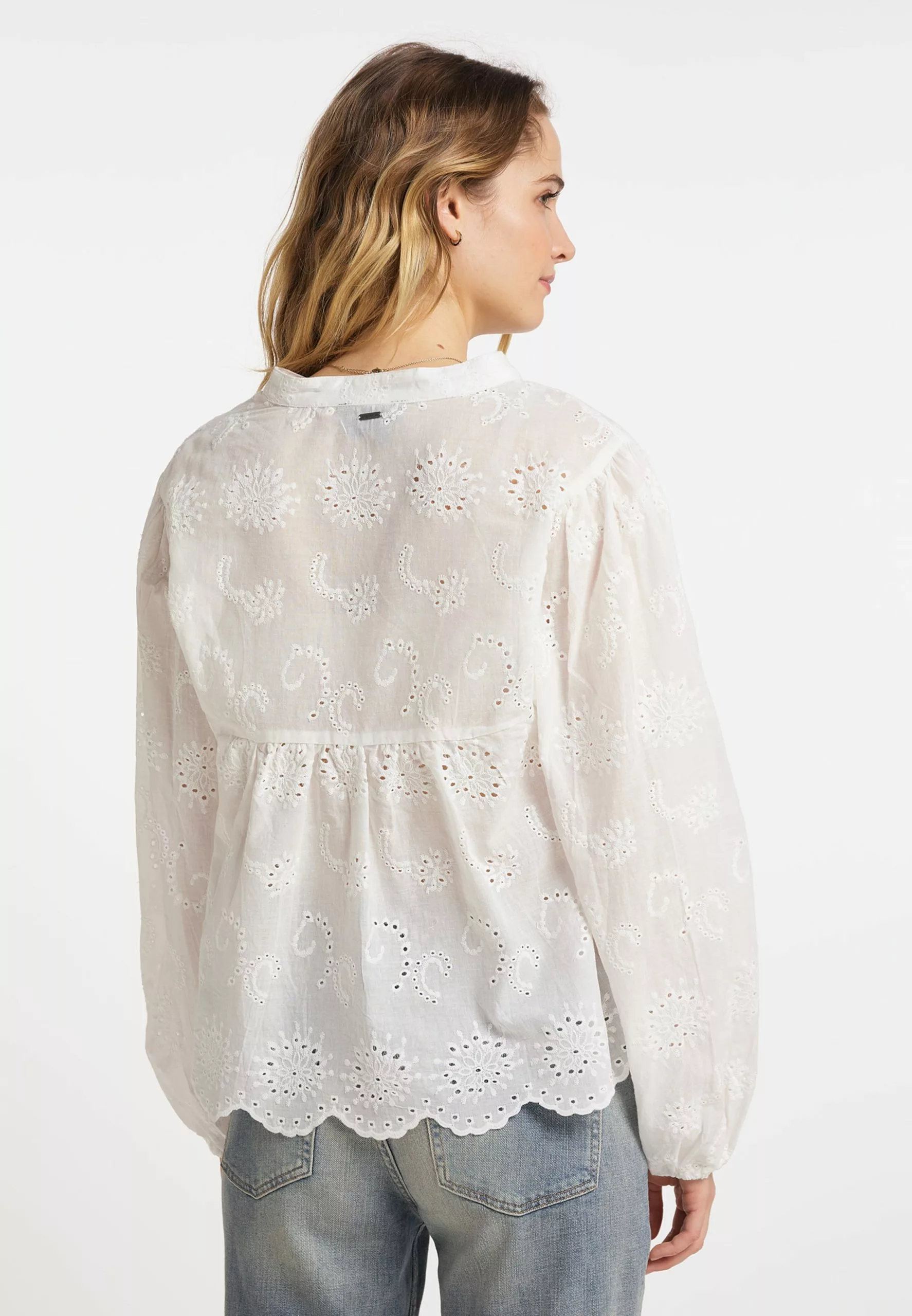 DreiMaster Vintage Hauts Chemisier Femme Blanc 3 DreiMaster Vintage Hauts Chemisier Femme Blanc – Image 3