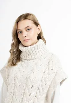 DreiMaster Vintage Pulls à Col Roulé Pull-over Femme Blanc Cassé -Magasin Vintage Dreimaster f6d164bf5566692340ecced011bdae64