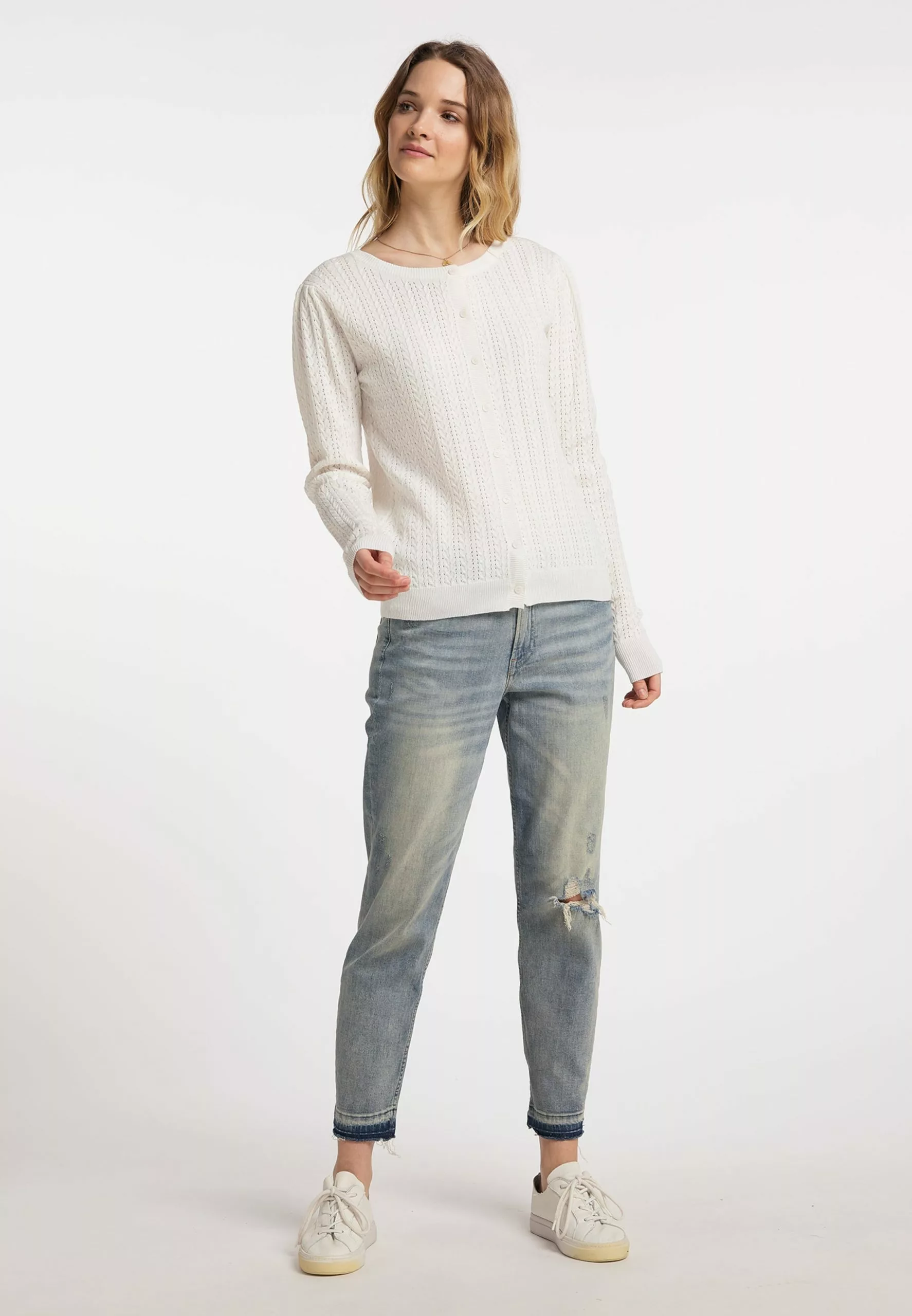 DreiMaster Vintage Gilets Cardigan Femme Blanc Cassé 4 DreiMaster Vintage Gilets Cardigan Femme Blanc Cassé – Image 4