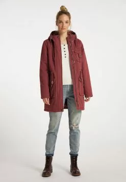 DreiMaster Vintage Parkas Parka D’hiver Femme Rouge Pastel -Magasin Vintage Dreimaster f7498c51ae654e4b52cab8620755e2db