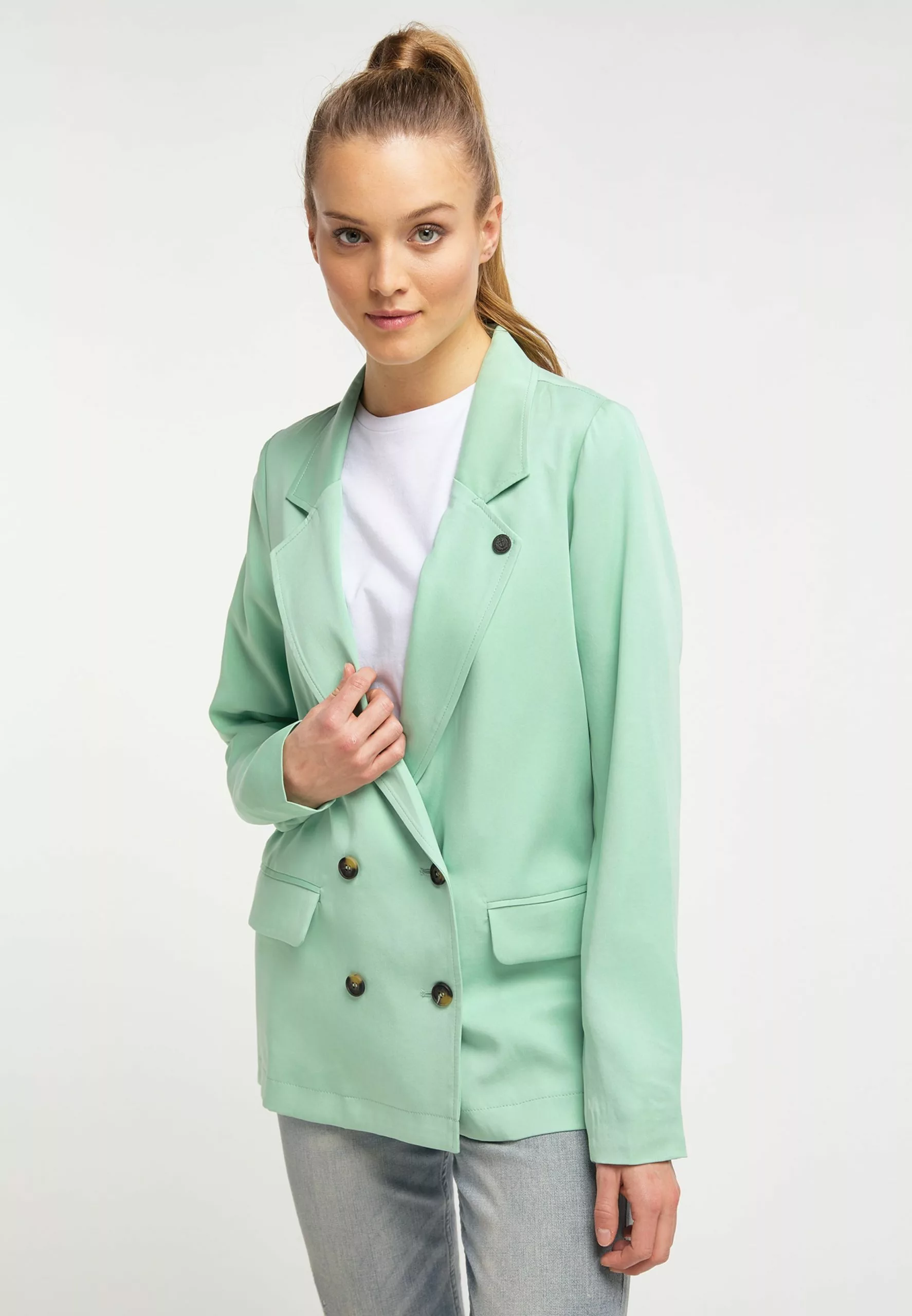 DreiMaster Vintage Blazers Classiques Blazer Femme Menthe 2 DreiMaster Vintage Blazers Classiques Blazer Femme Menthe – Image 2