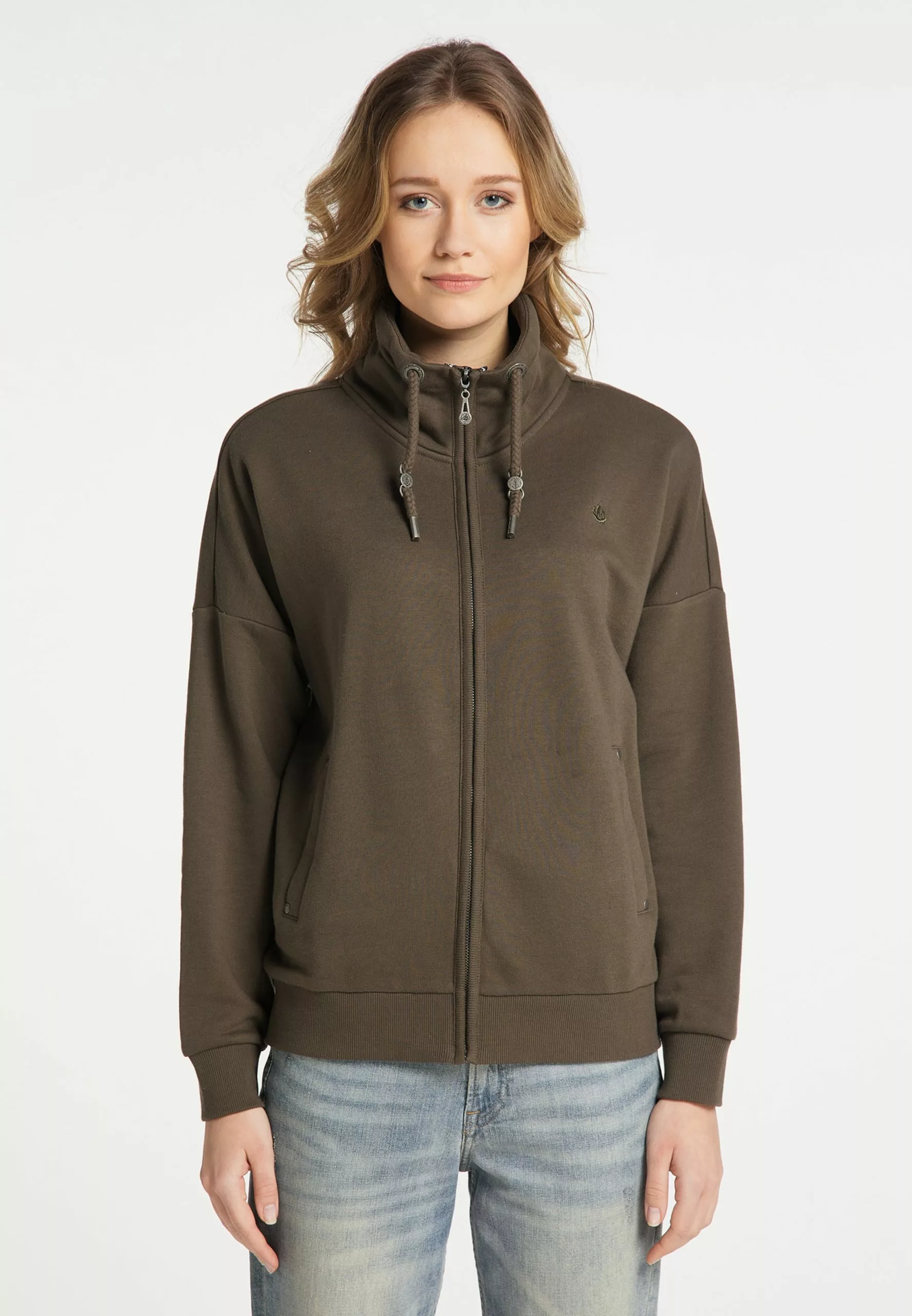 DreiMaster Vintage Sweats Zippés Veste De Survêtement Femme Marron 2 DreiMaster Vintage Sweats Zippés Veste De Survêtement Femme Marron – Image 2